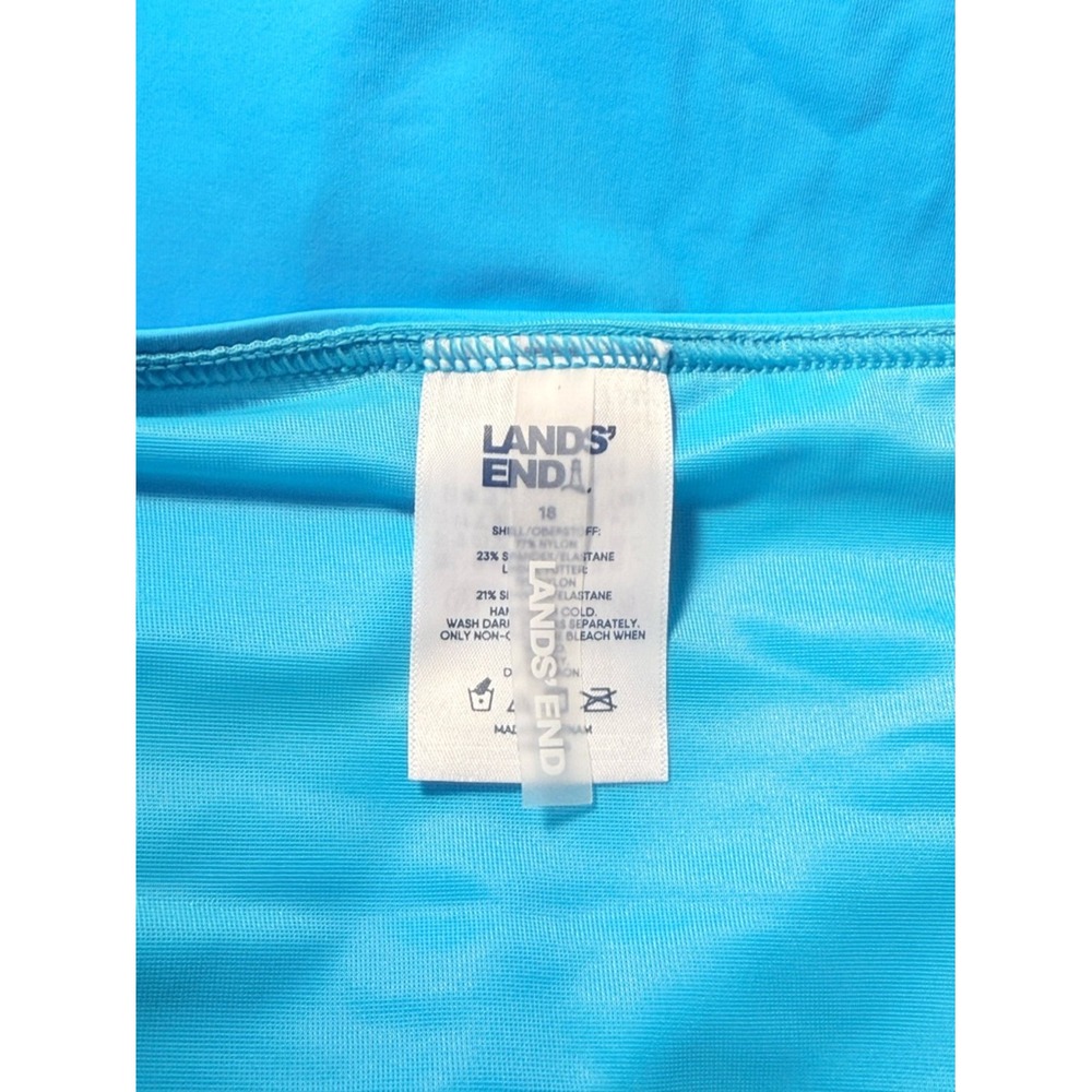 Lands End chlorine resistant tummy control Aqua Blue Swim Skort size 18 NEW - Picture 7 of 8